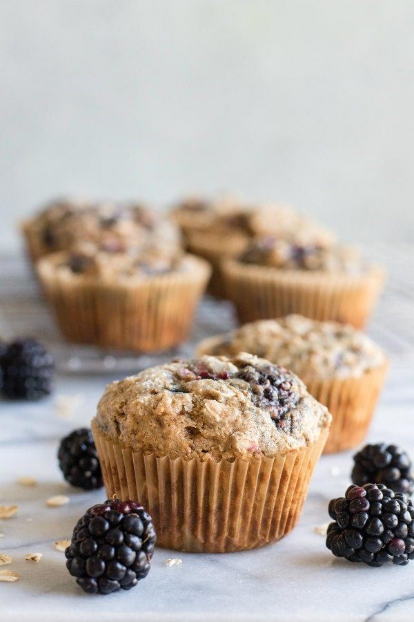 Whole grain blackberry spice muffins