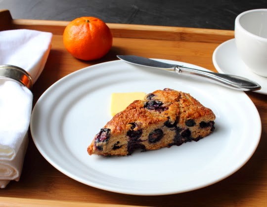Whole-grain blueberry scones