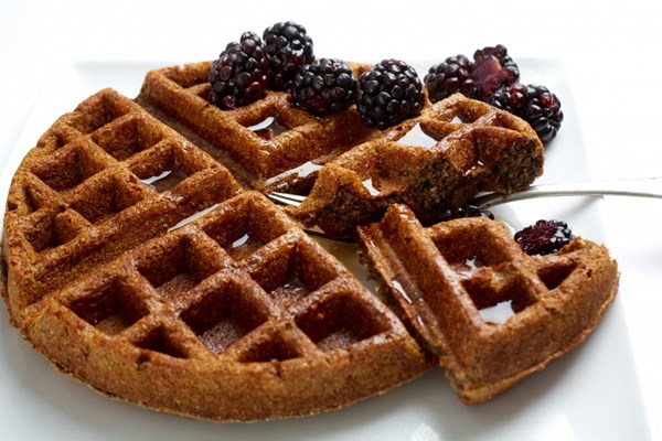 Whole-grain buckwheat waffles