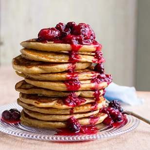 Whole-grain buttermilk pancakes