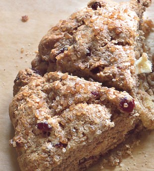 Whole grain cranberry-apple scones