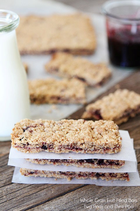Whole grain fruit-filled bars