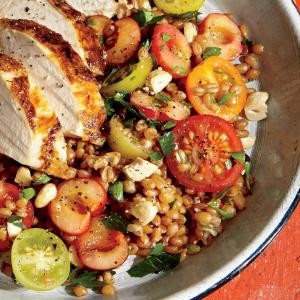 Whole-grain Kamut and cherry salad