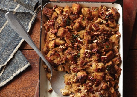 Whole-grain stuffing with caramelized onions and pecans