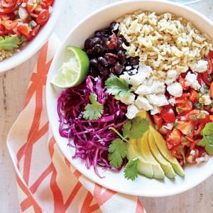 Whole-grain veggie burrito bowl