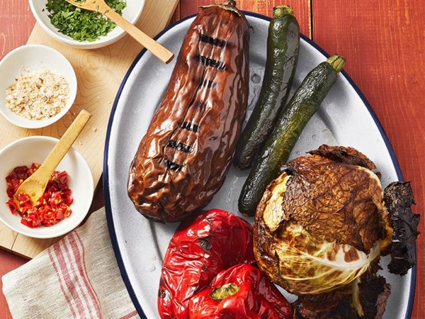 Whole grilled vegetables