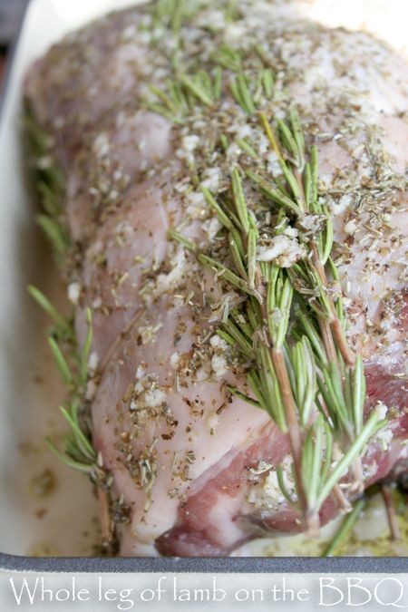 Whole leg of lamb on the braai/bbq