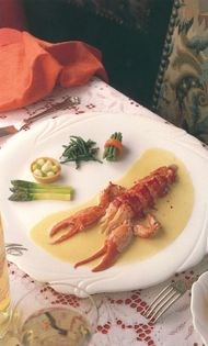 Whole lobster in a lightly spiced sauce with Barsac