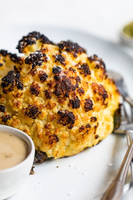 Whole roasted baby cauliflower