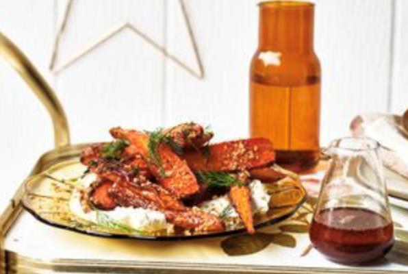 Whole roasted carrots with pangrattato and chilli honey dressing