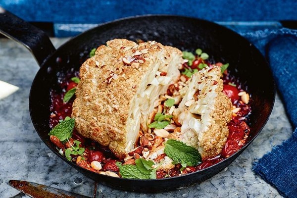 Whole roasted cauliflower