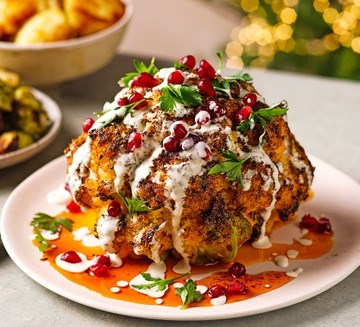 Whole roasted cauliflower
