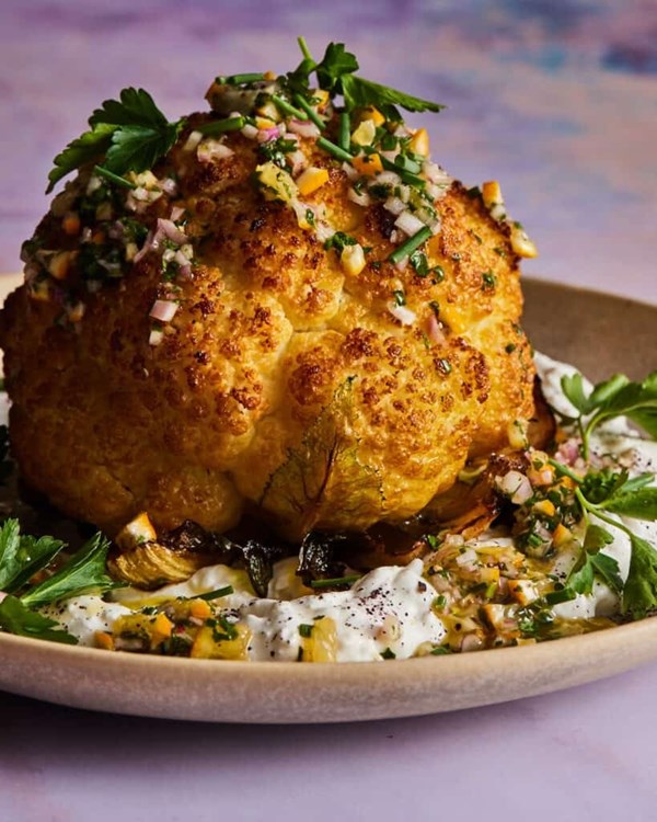 Whole roasted cauliflower