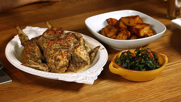 Whole roasted masala chicken