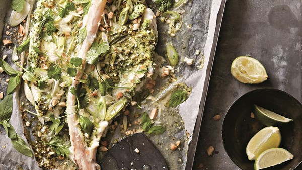 Whole roasted monkfish tail with Vietnamese marinade 