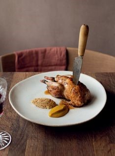 Whole roasted partridge with celeriac and greengages