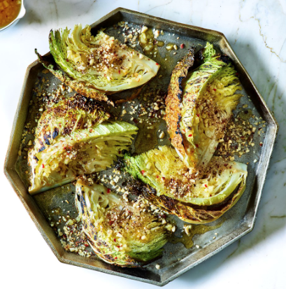 Whole roasted Savoy cabbage with orange vinaigrette