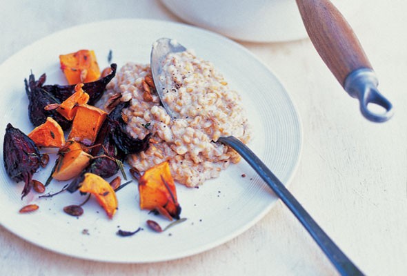 Whole spelt and squash "risotto"