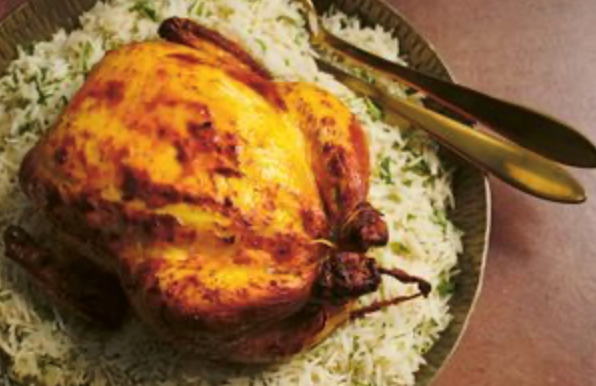 Whole stuffed chicken (Murg musallam)