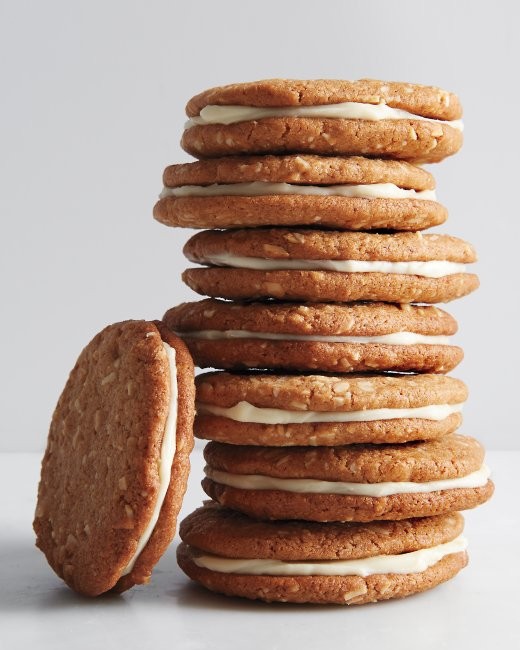 Whole-wheat almond-butter sandwich cookies