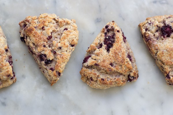 Whole wheat blackberry ricotta scones