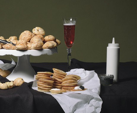 Whole wheat blinis with American caviar
