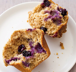 Whole-wheat blueberry muffins