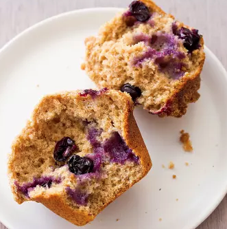 Whole-wheat blueberry muffins