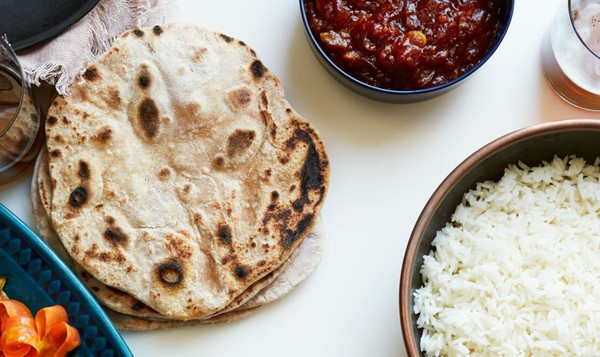 Whole wheat chapatis