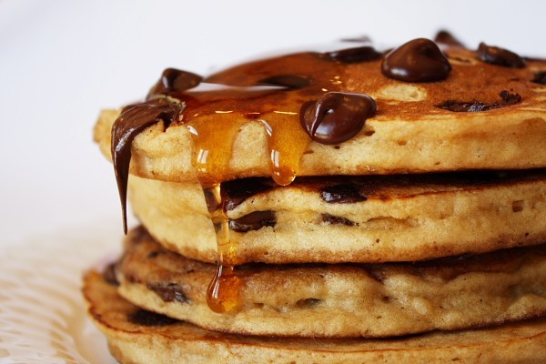 Whole wheat-chocolate chip pancakes
