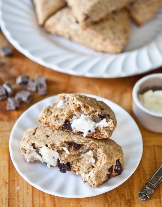 Whole wheat chocolate coconut scones