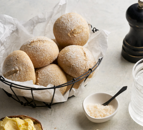 Whole wheat dinner roll, cultured butter