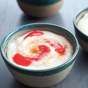 Whole-wheat farina with berry-swirl