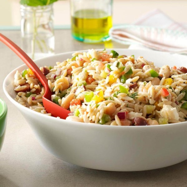 Whole wheat orzo salad