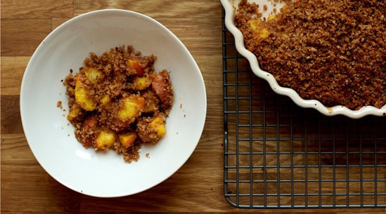 Whole-wheat peach crisp