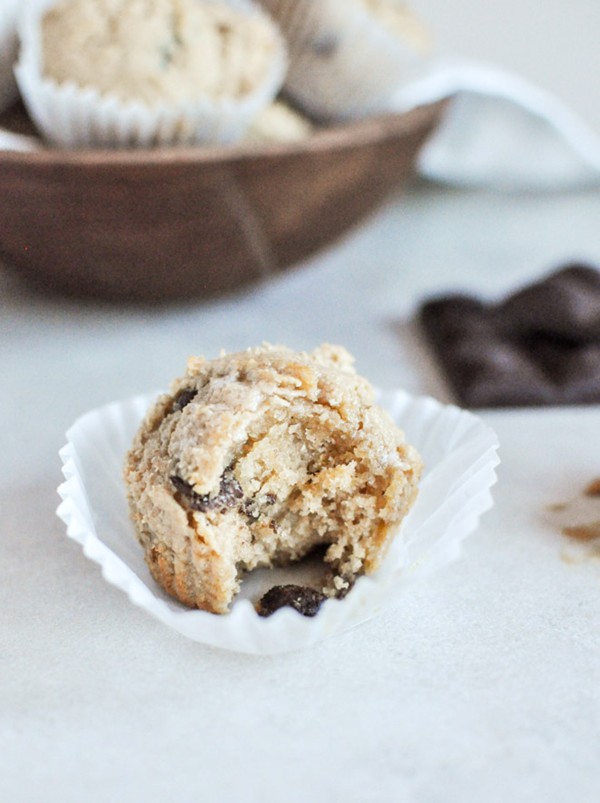 Whole wheat peanut butter chocolate chip muffins