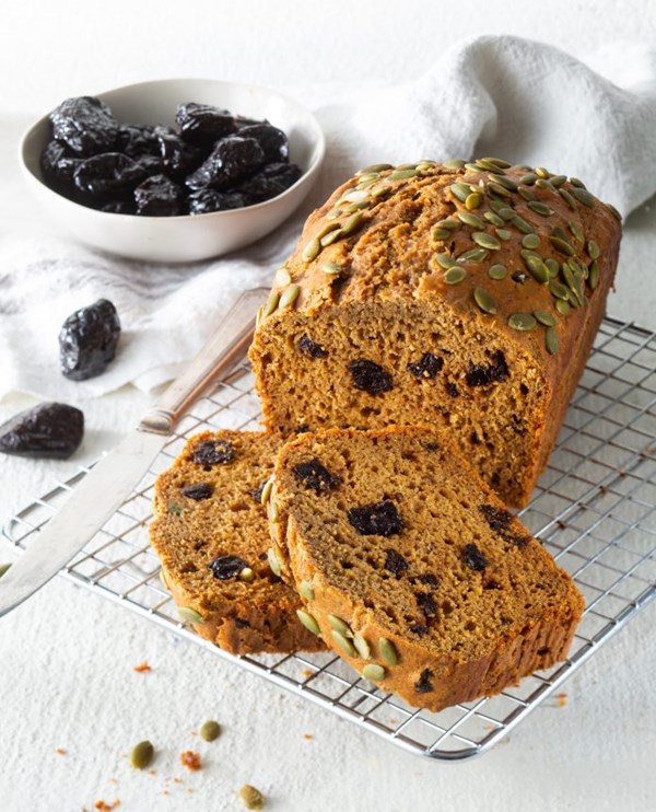 Whole wheat prune-sweet potato bread