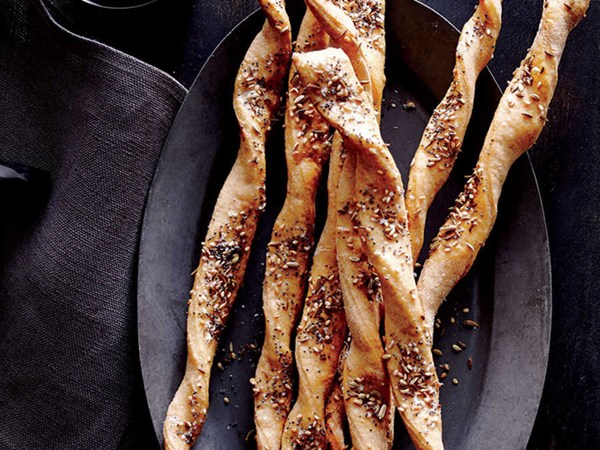 Whole-wheat seeded breadsticks