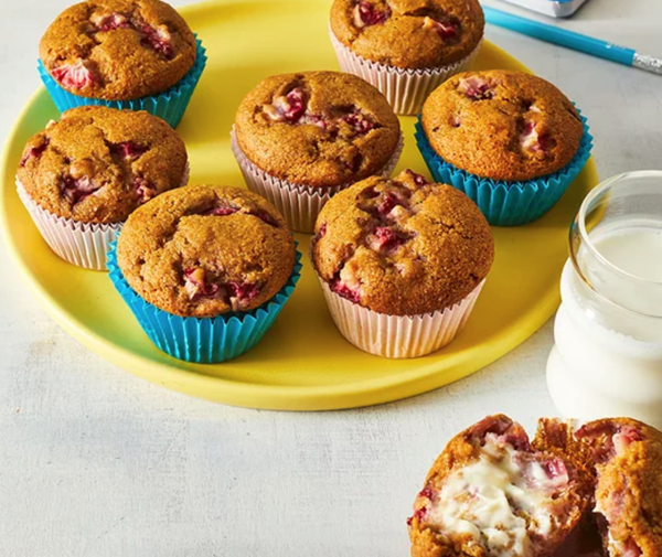 Whole-wheat strawberry muffins