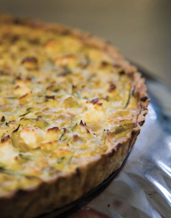 Wholemeal leek & goats cheese tart