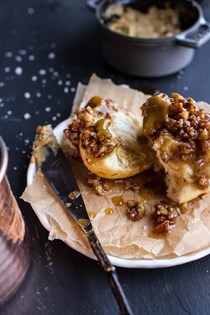 Wholemeal maple pecan buns (+ salted treacle butter)