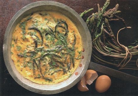 Wild asparagus omelet (Omeleta me agriosparangia)