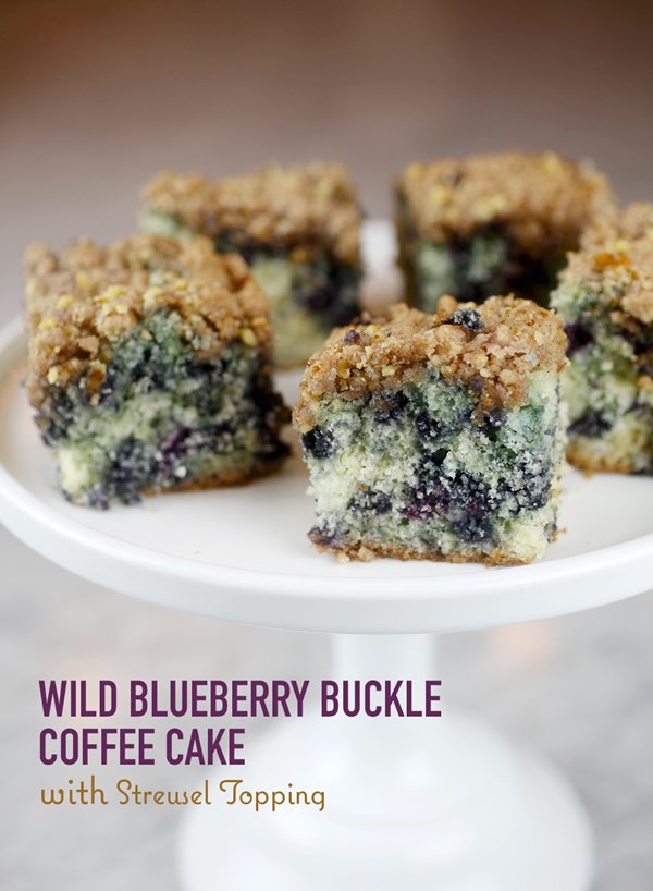Wild blueberry buckle coffee cake