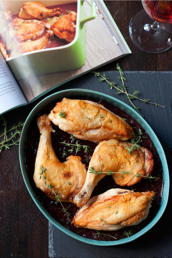 Wild blueberry jam & pan-roasted chicken with blueberry reduction