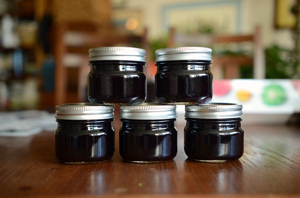 Wild blueberry jam with berries from Maine