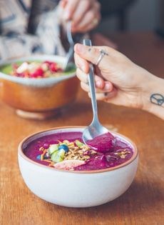 Wild blueberry smoothie bowl