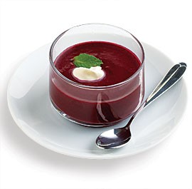 Wild blueberry soup with mint
