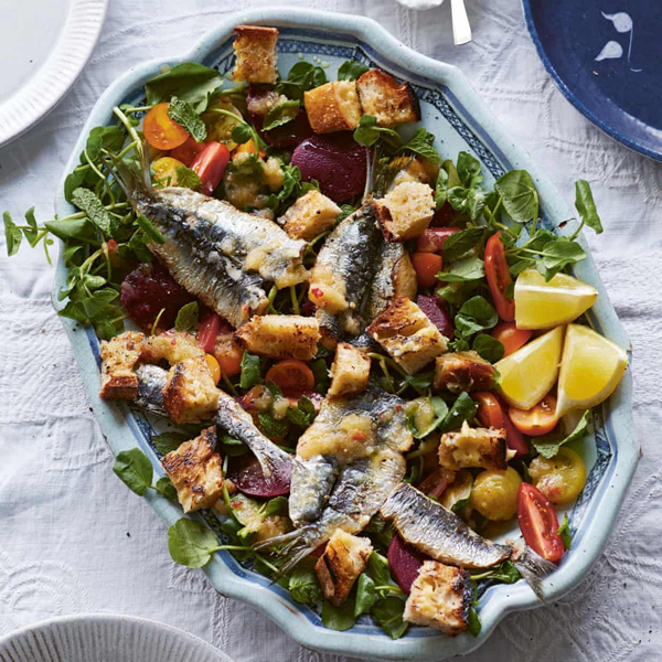 Wild Cornish sardine salad
