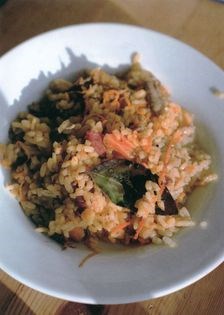 Wild duck rice with parsnips
