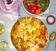 Wild garlic & mushroom lasagne